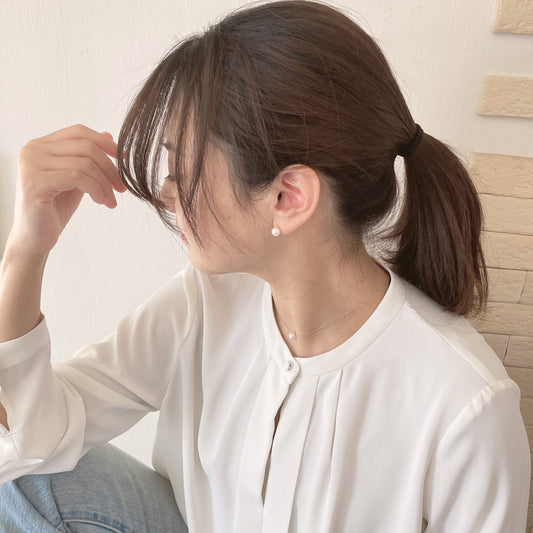 ~KINU~Boucles d'oreilles simples en perles d'Akoya 7mm