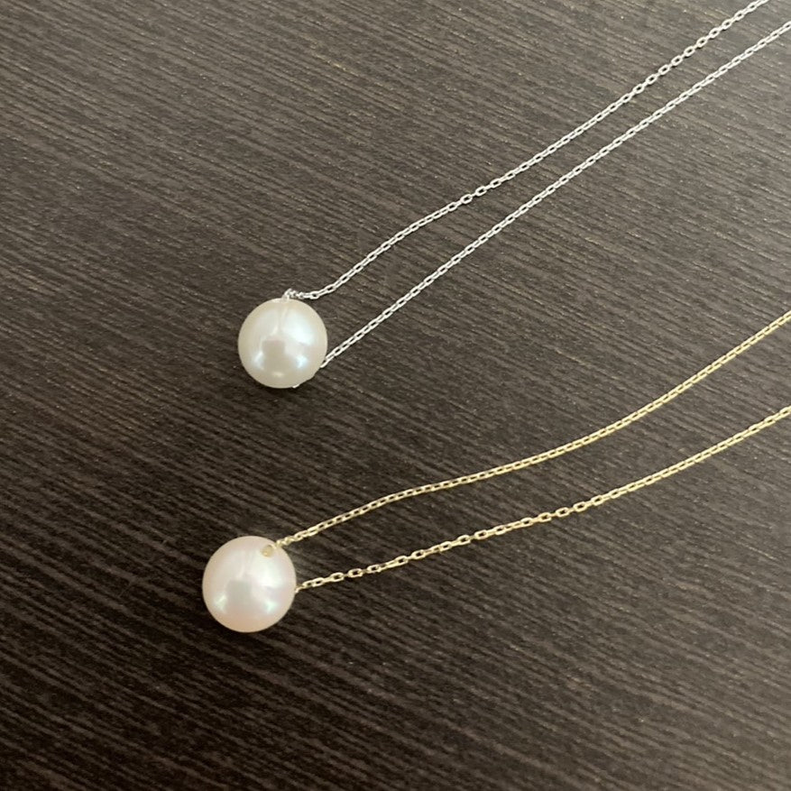 ~KINU~Collier de perles d'Akoya à grain unique 7mm