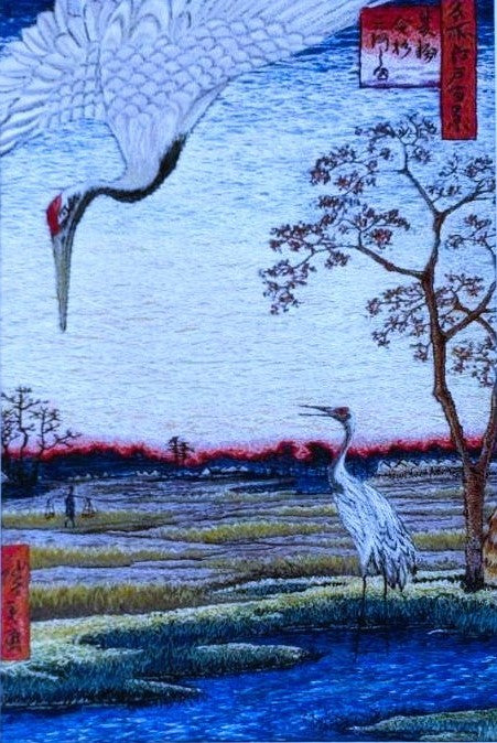 Broderie d'UKIYO-E
