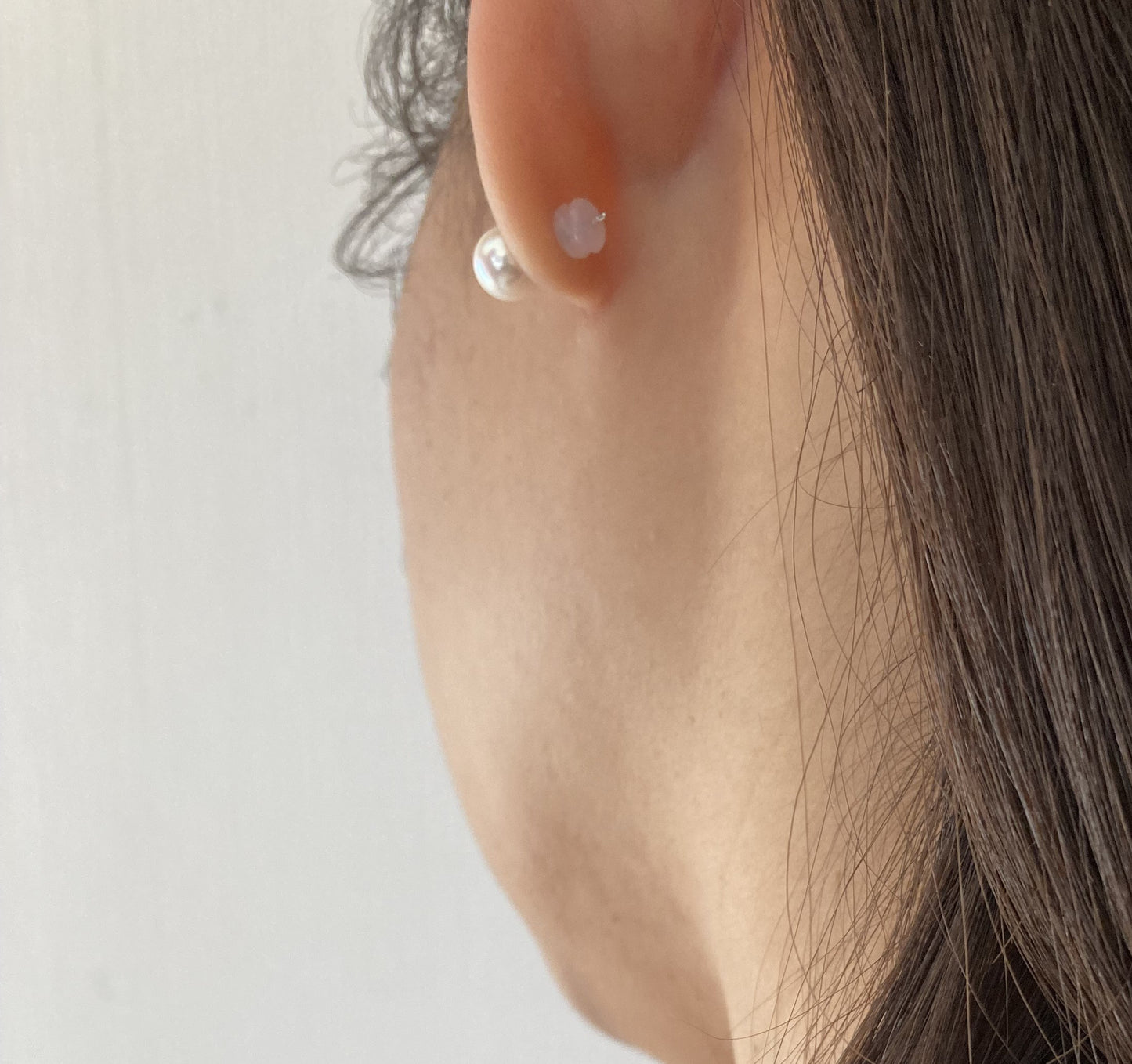 ～KINU～Boucles d'oreilles simples en perles d'Akoya 7mm