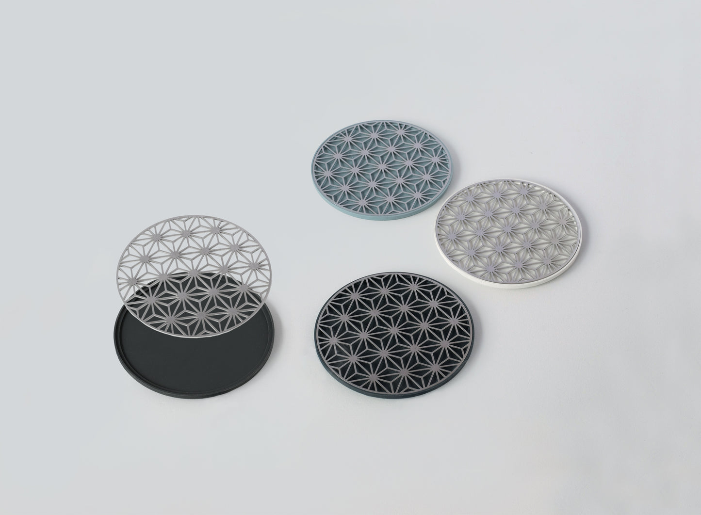 Dessous de verres avec motifs kumiko(set de 4 pièces)